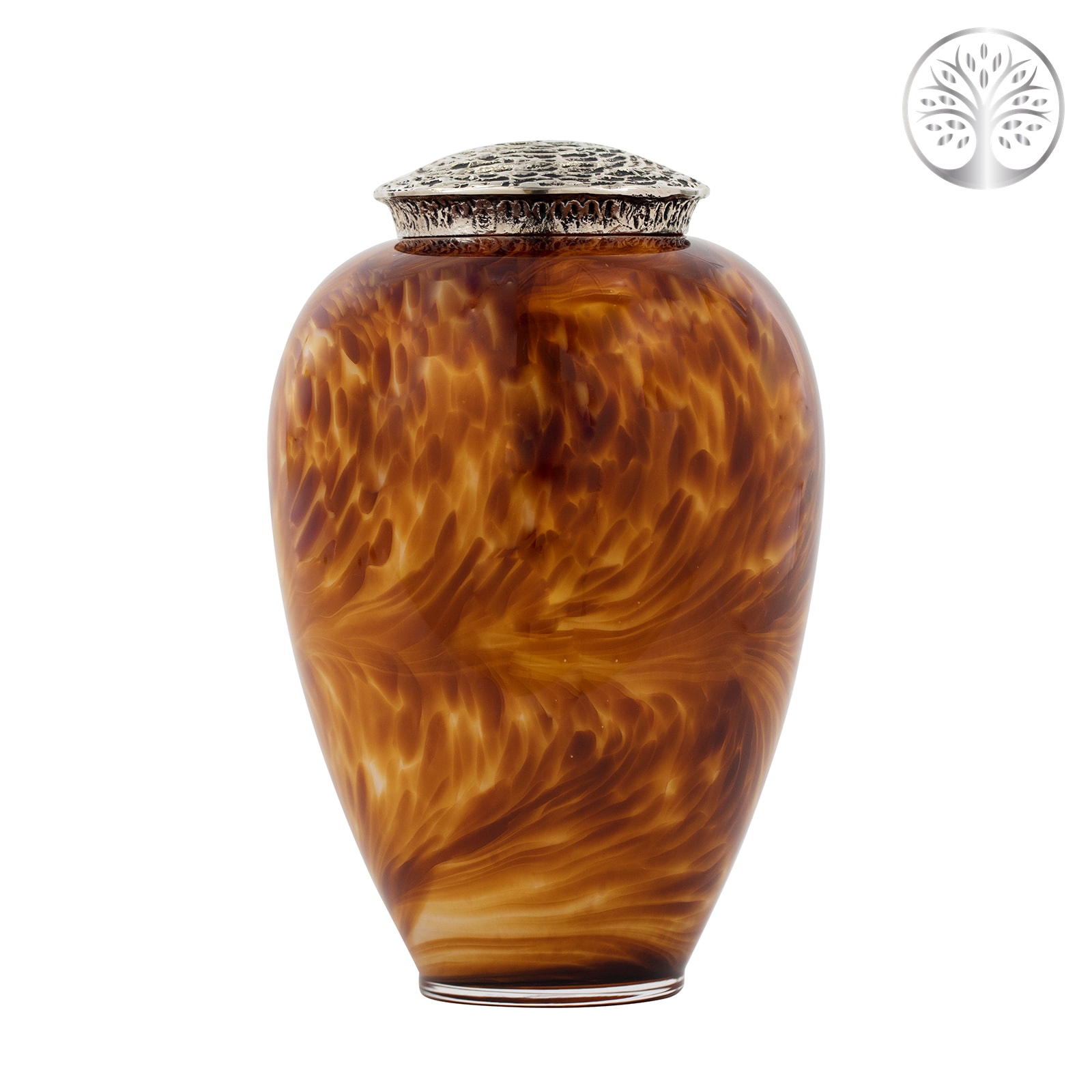 Luxury Glass Urn - Amber Swirl