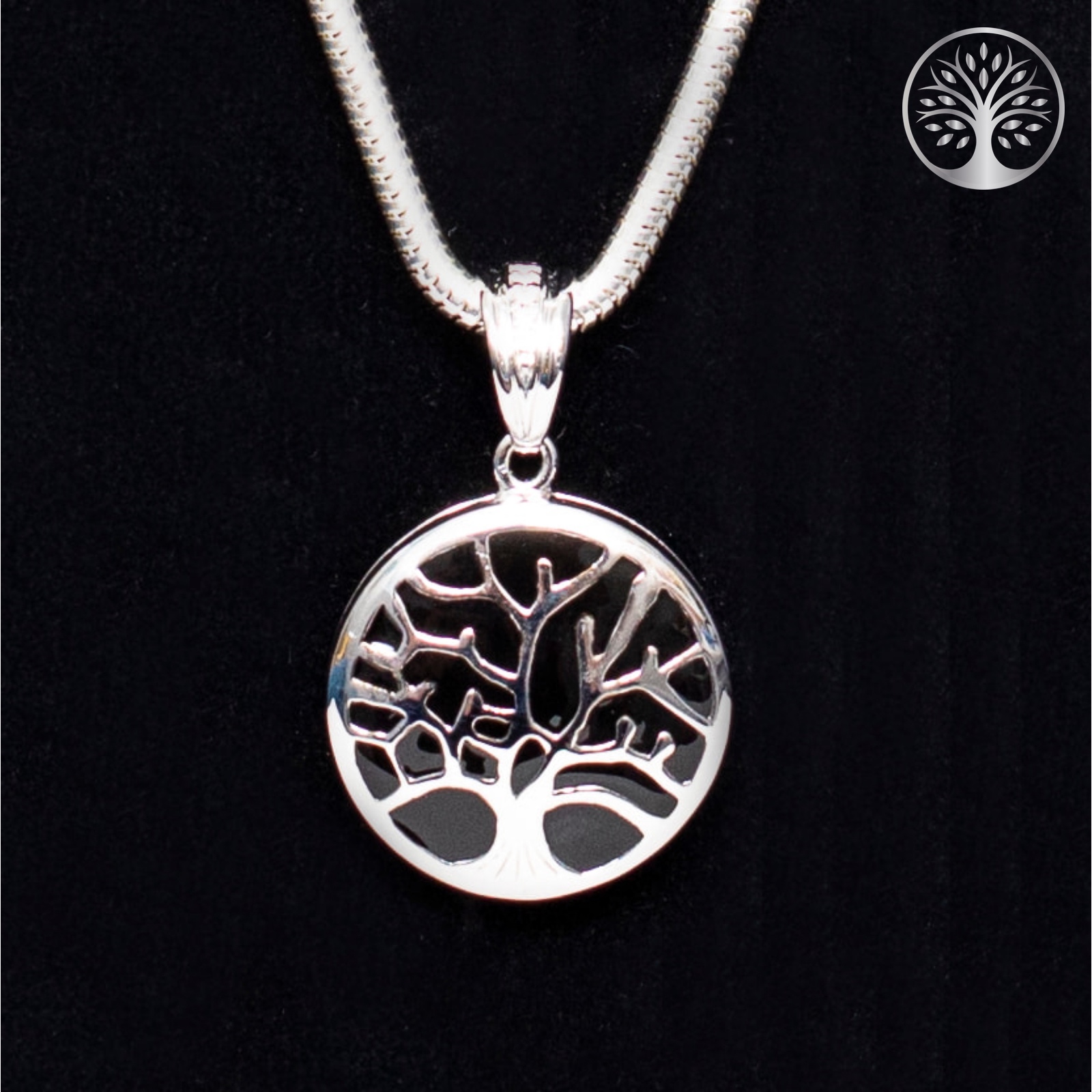 Tree of Life Pendant with Black Detail