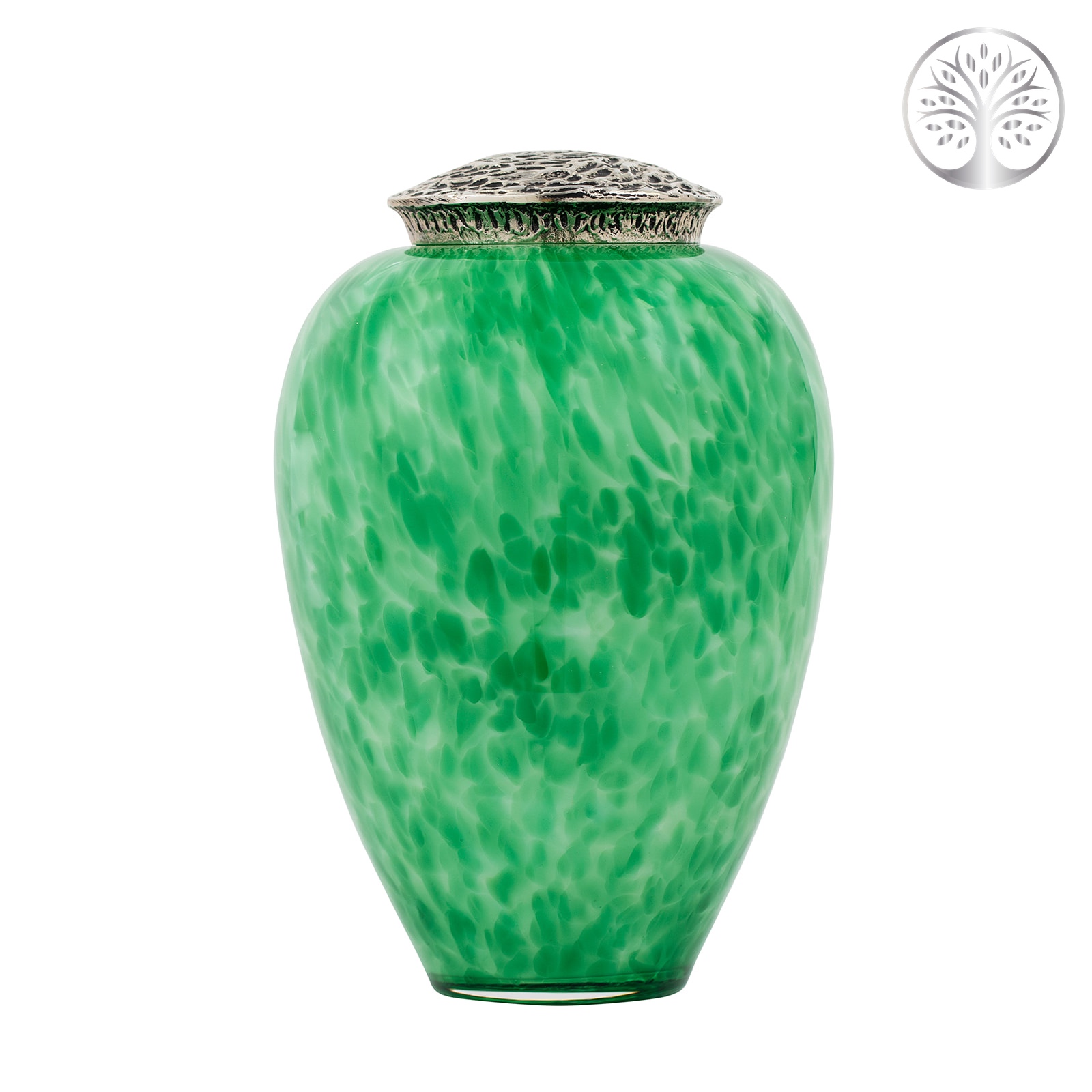Luxury Glass Urn - Green Flecked