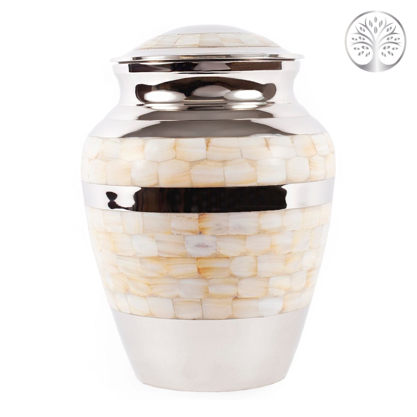Grand Silver & Mother of Pearl Brass Urn (4L)