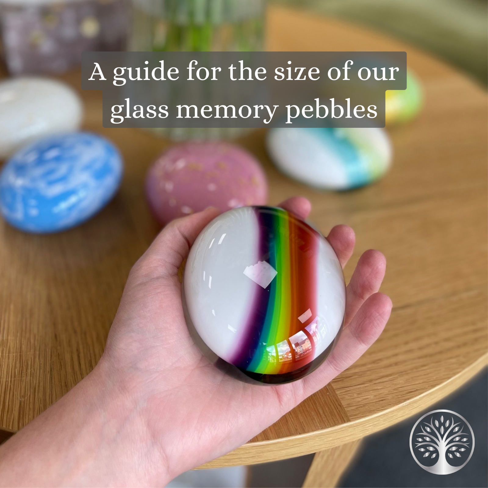 Glass Memory Pebble - Rainbow