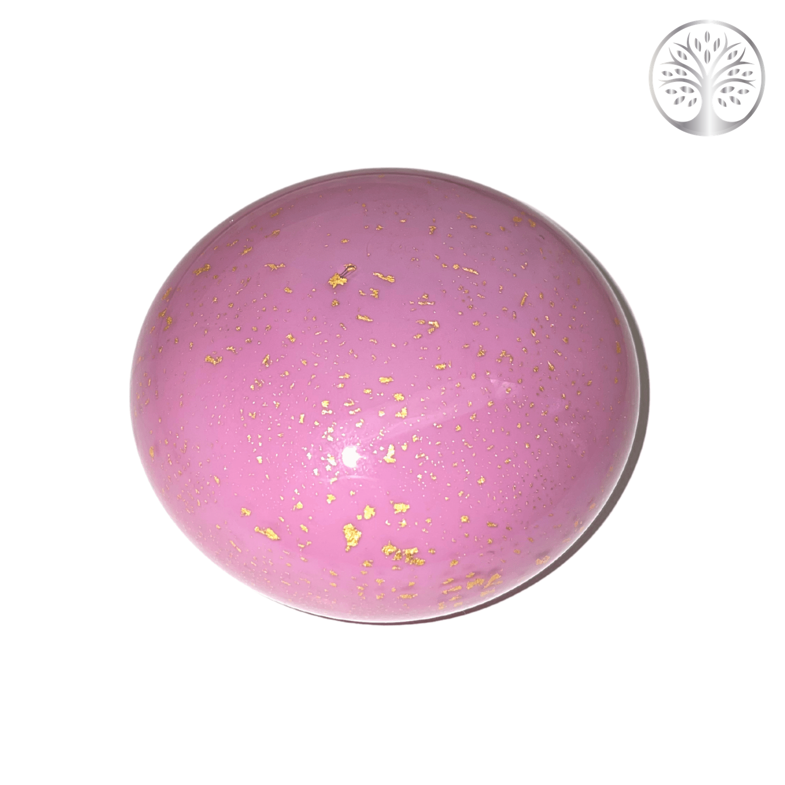 Glass Memory Pebble - Soft Pink & 24ct Gold Leaf