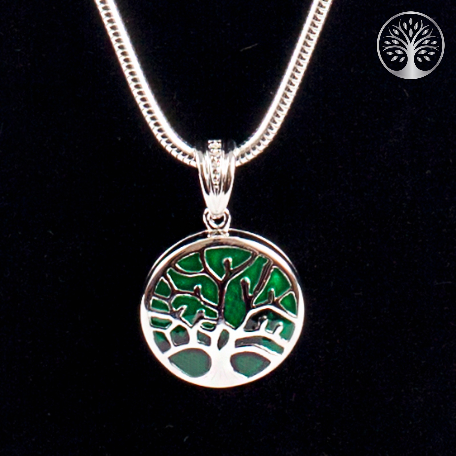 Tree of life Pendant with Green Detail